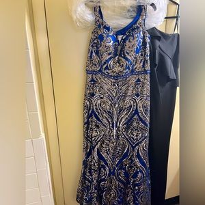 Blue&Gold Prom Dress